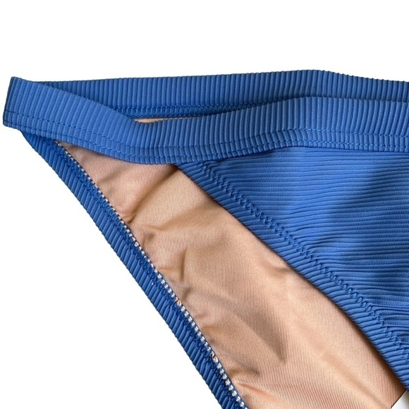 NWT J. Crew Retro Blue Ribbed-trim Hipster Full-coverage Bikini Bottom Sz XL - Picture 7 of 16